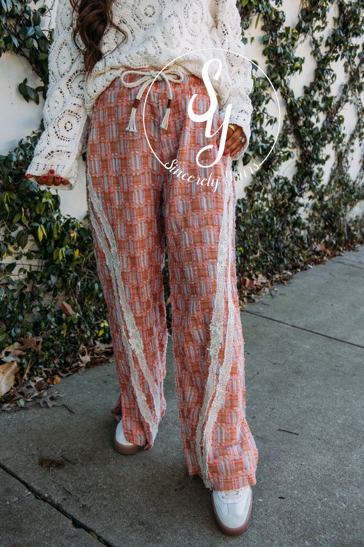 Pierce Boho Pants- Orange  Mulit