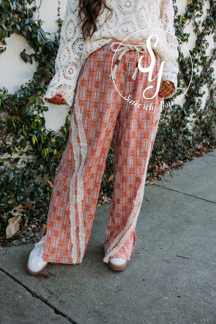 Pierce Boho Pants- Orange  Mulit