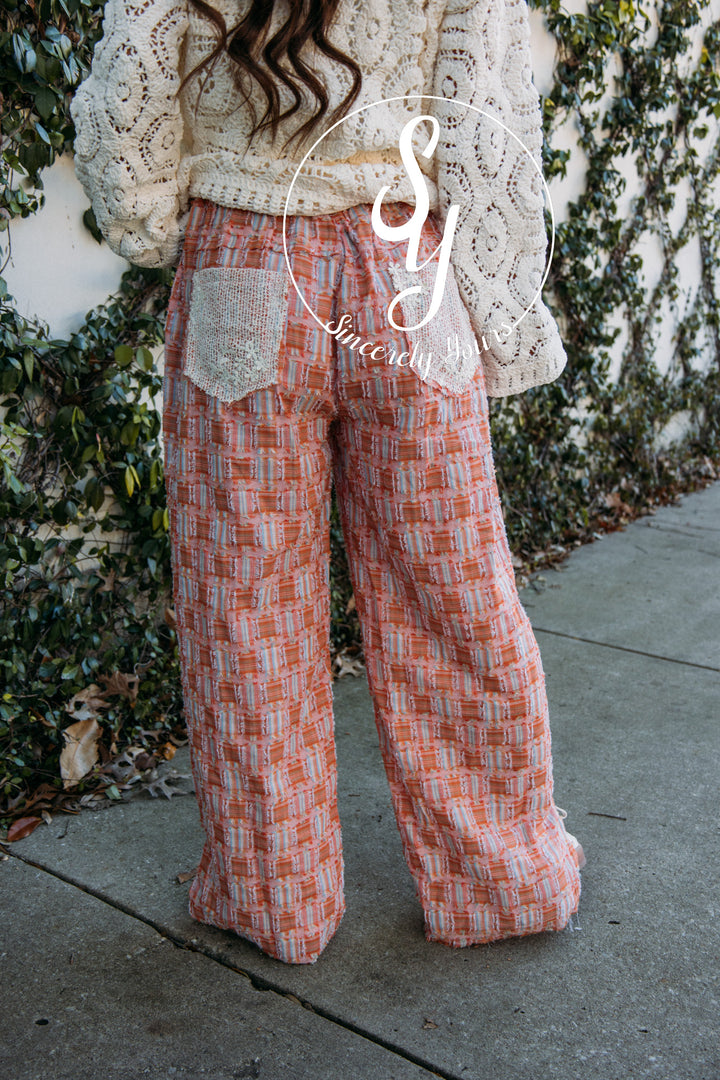 Pierce Boho Pants- Orange  Mulit