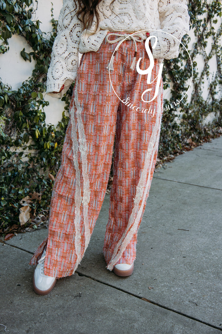 Pierce Boho Pants- Orange  Mulit