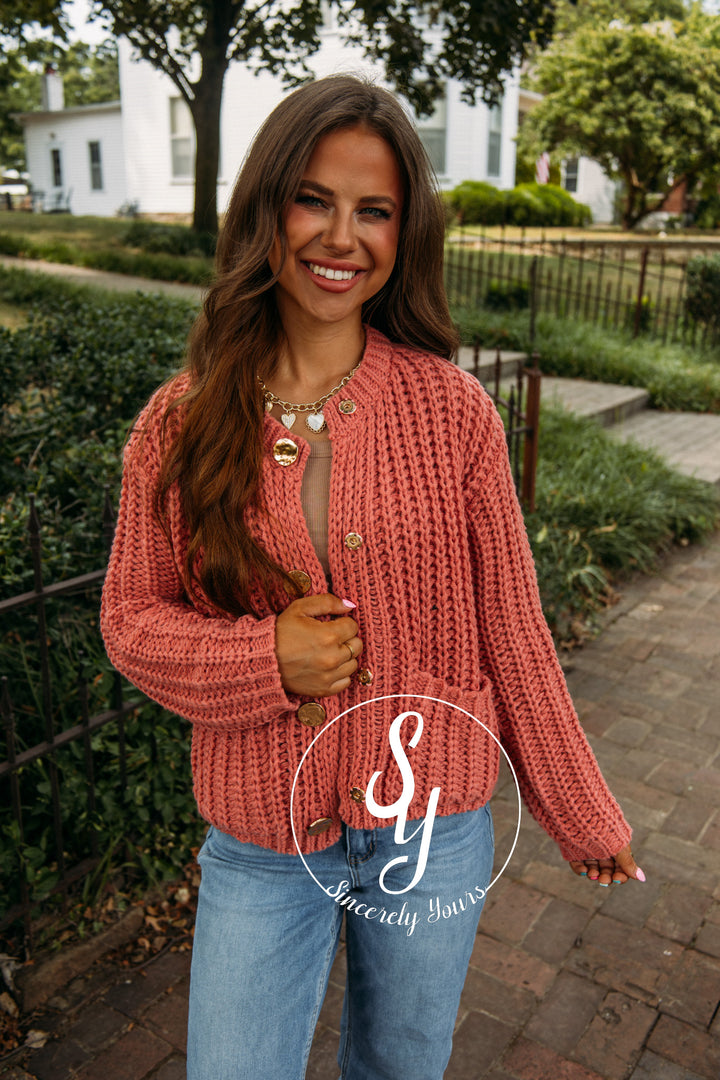 Cuddle Up Sweater- Dusty Pink