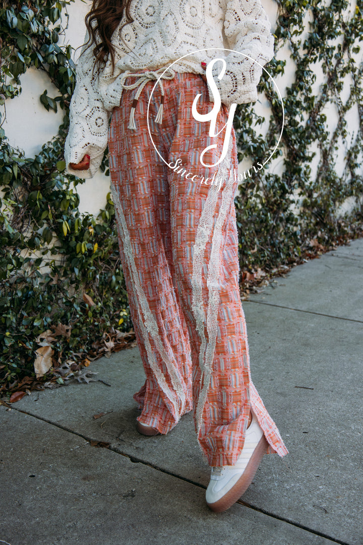 Pierce Boho Pants- Orange  Mulit