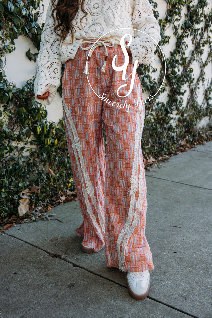Pierce Boho Pants- Orange  Mulit