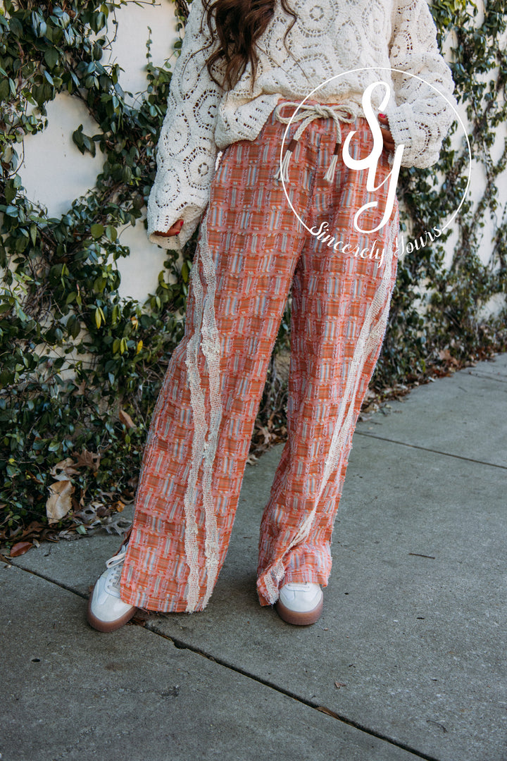 Pierce Boho Pants- Orange  Mulit