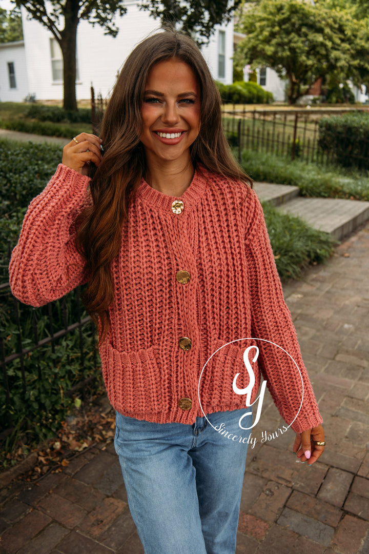 Cuddle Up Sweater- Dusty Pink