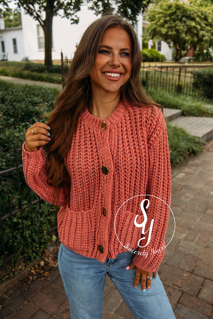 Cuddle Up Sweater- Dusty Pink