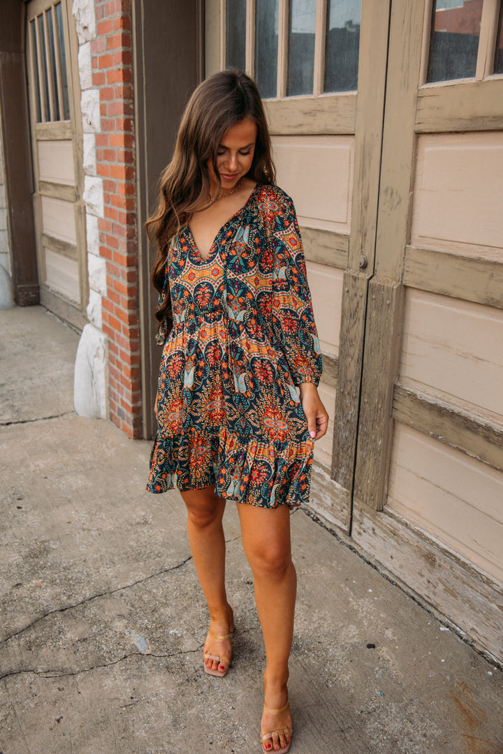 Looking In Dress - Teal Blue