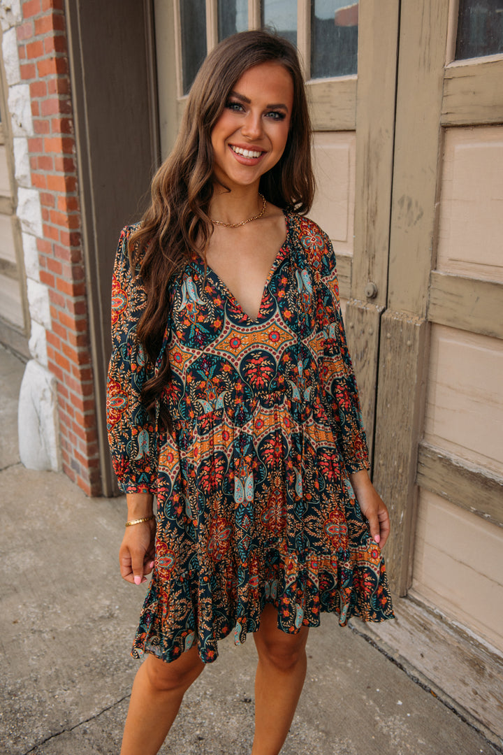 Looking In Dress - Teal Blue