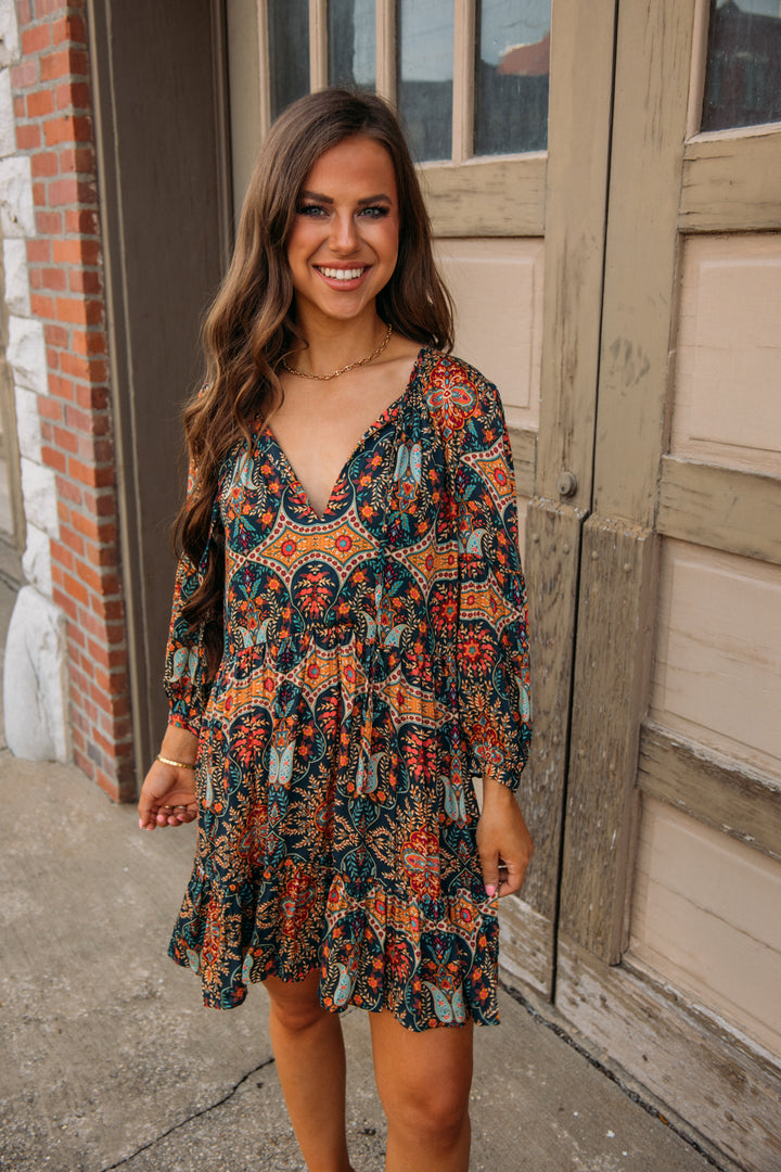 Looking In Dress - Teal Blue