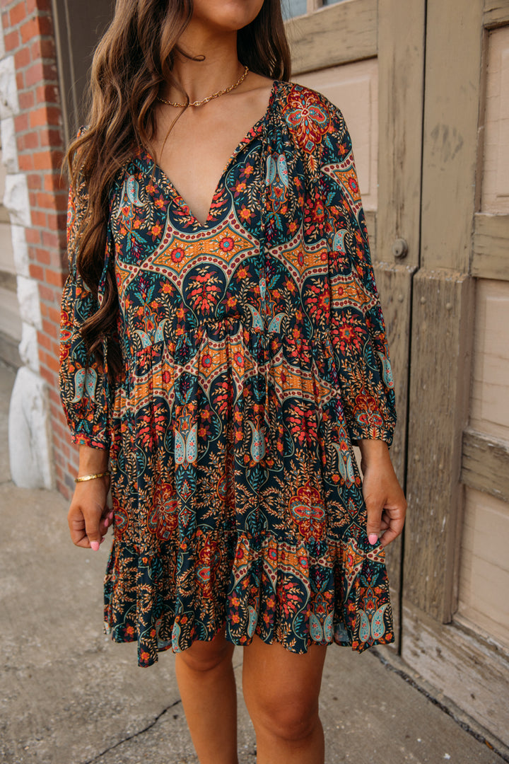 Looking In Dress - Teal Blue