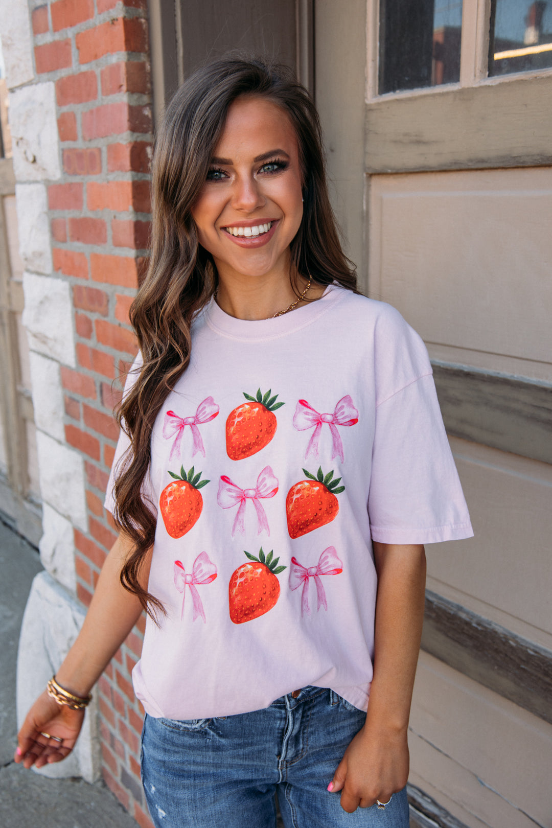 Coquette Strawberry Tee - Pink