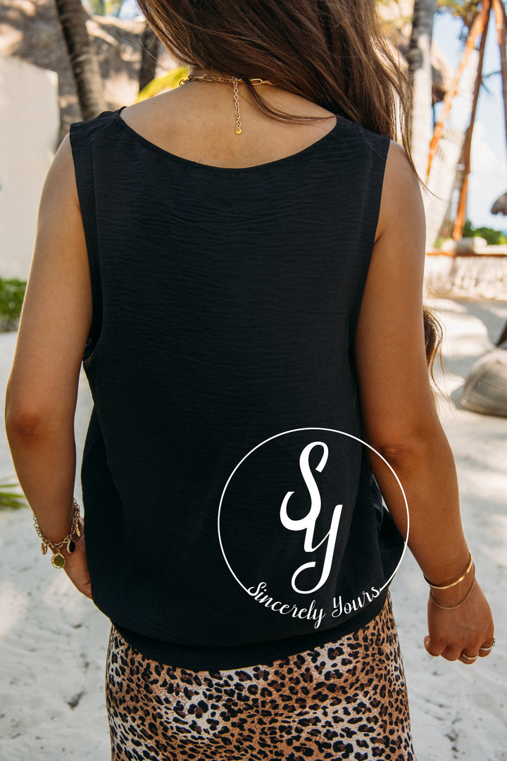 Villa Charm Tank- Black