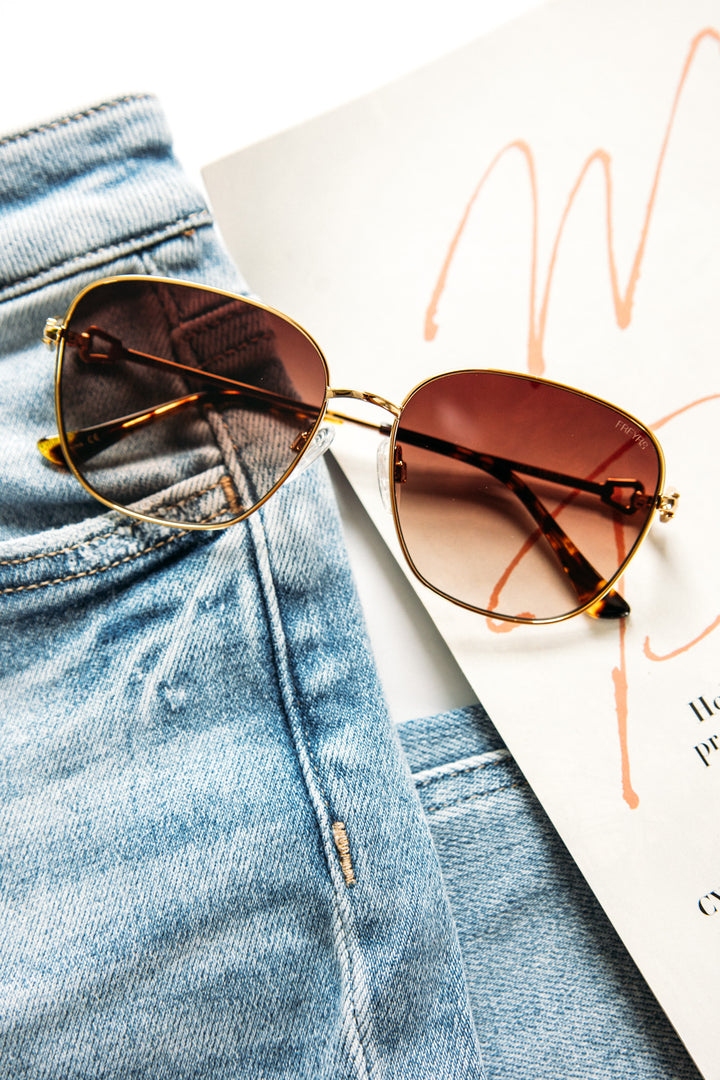 Leah Sunglasses - Gold/Brown