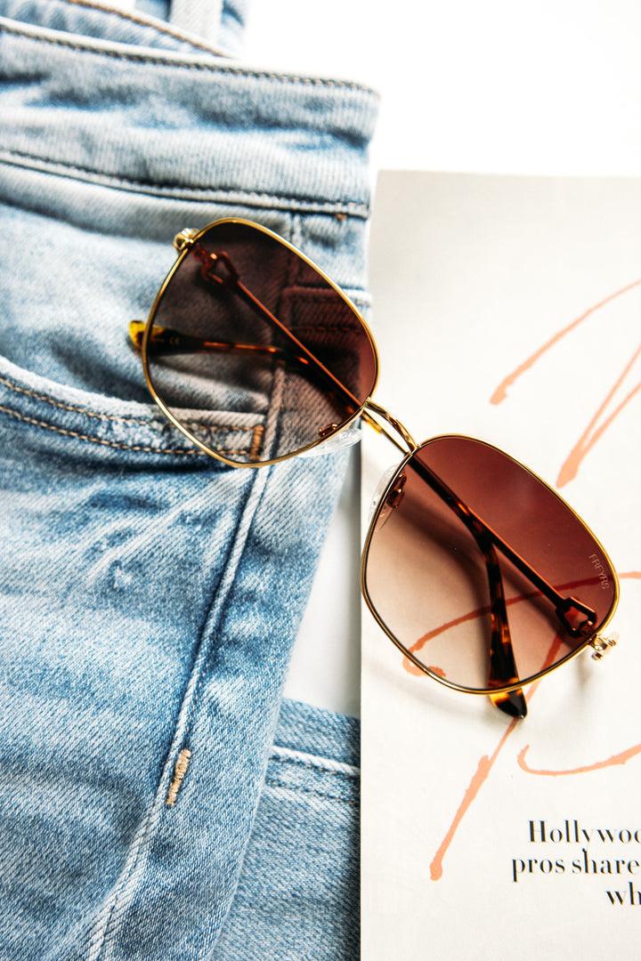 Leah Sunglasses - Gold/Brown
