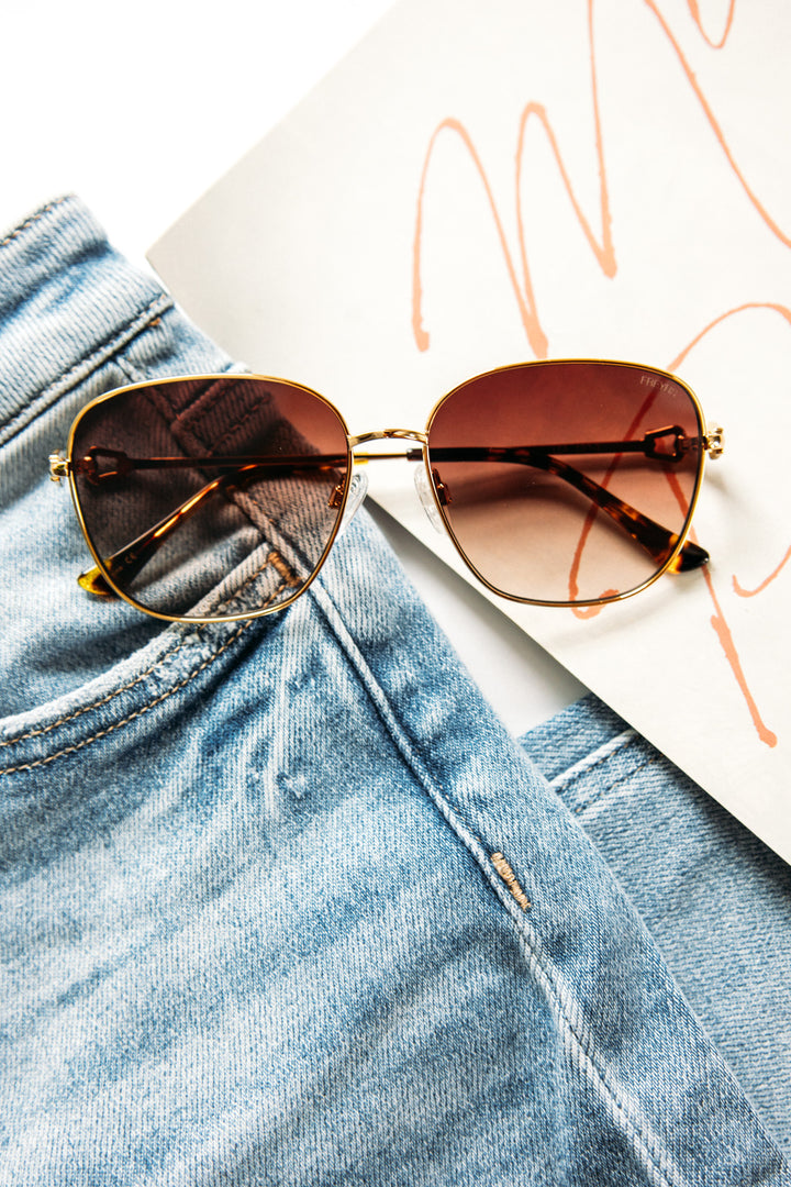 Leah Sunglasses - Gold/Brown