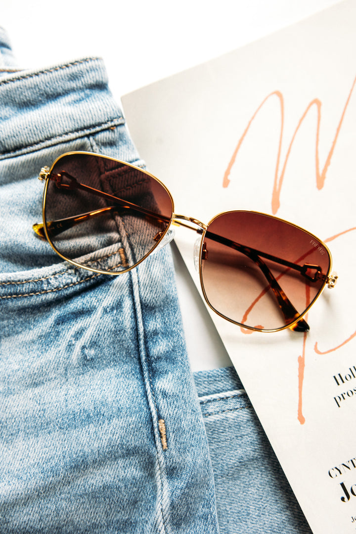Leah Sunglasses - Gold/Brown