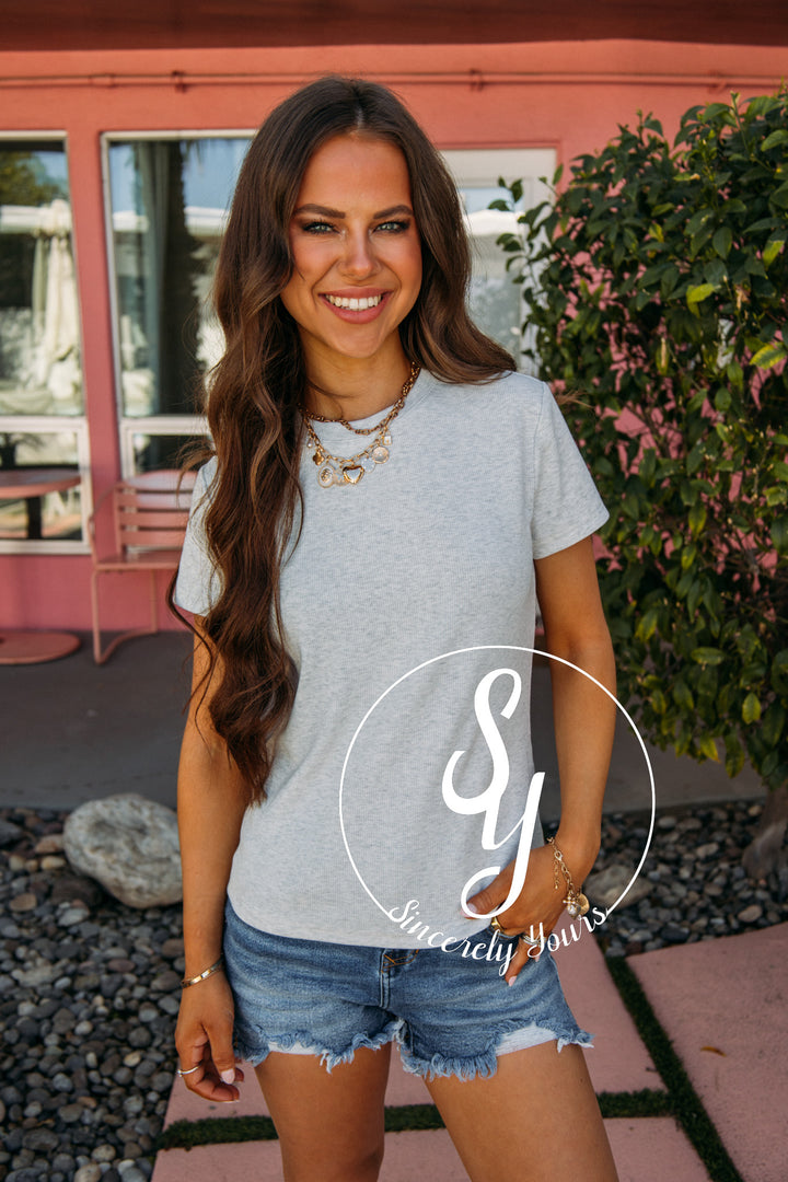 Patti Top- Light Heather Grey
