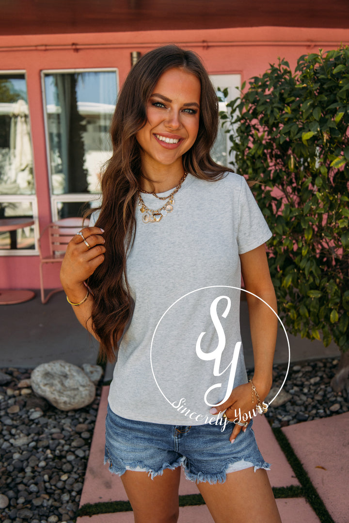 Patti Top- Light Heather Grey