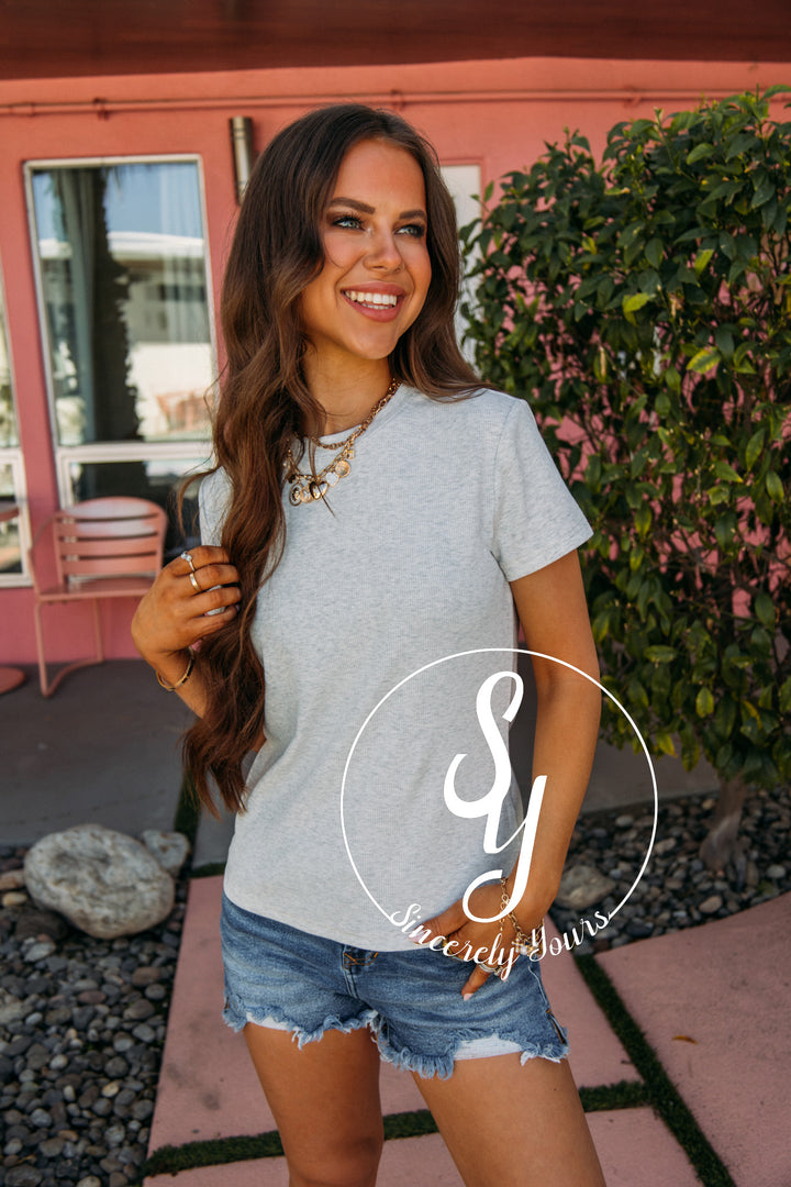 Patti Top- Light Heather Grey