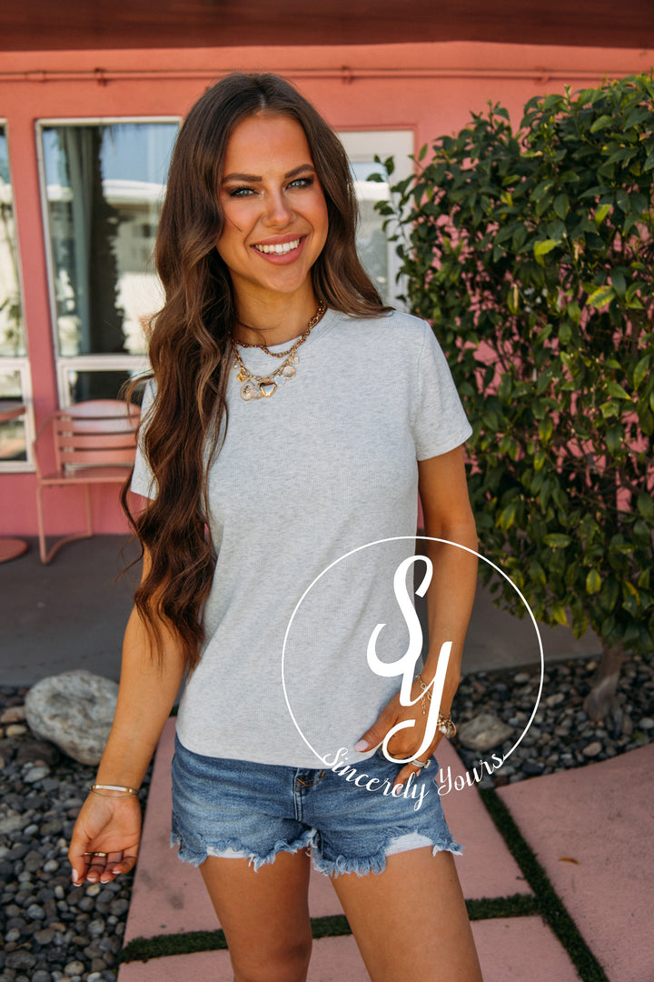 Patti Top- Light Heather Grey