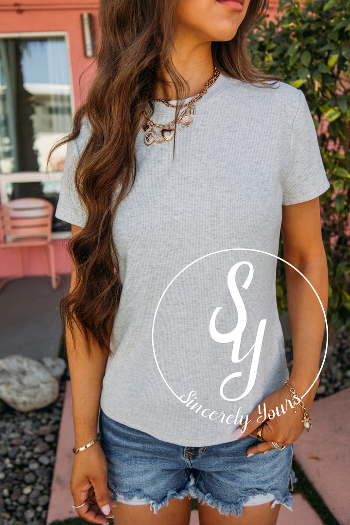 Patti Top- Light Heather Grey