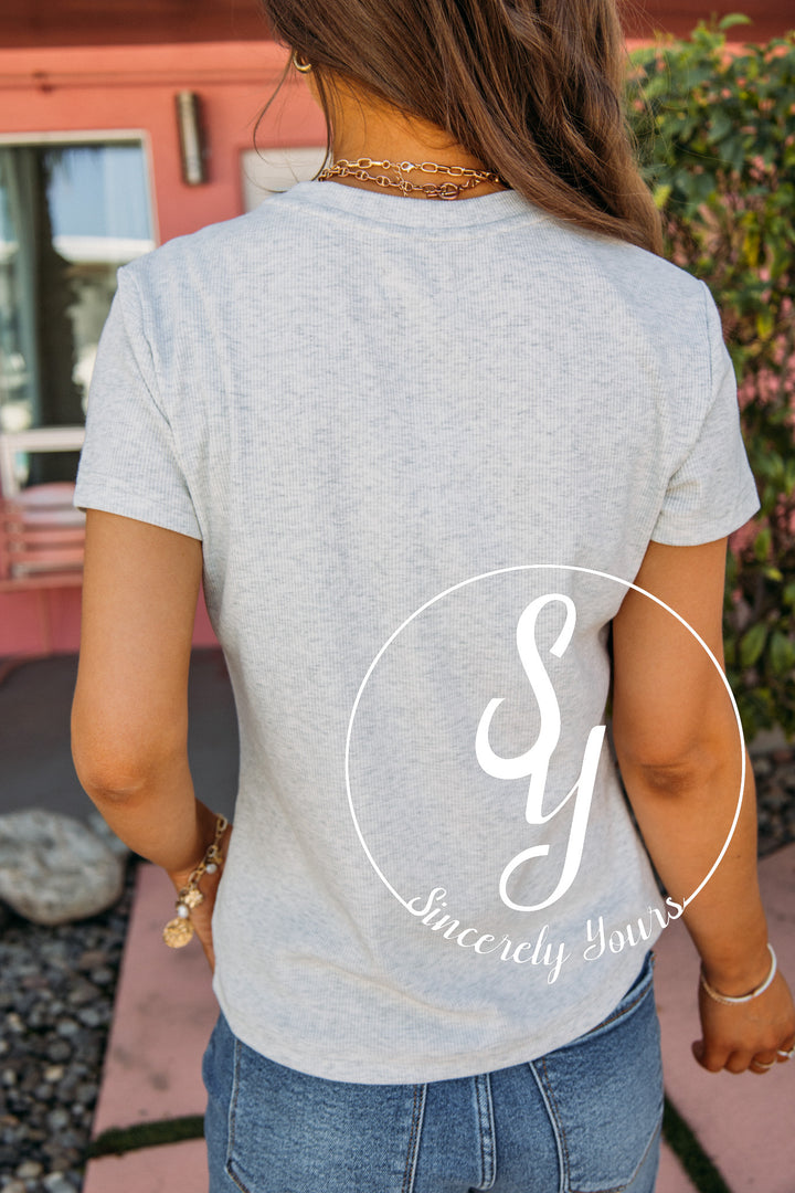 Patti Top- Light Heather Grey