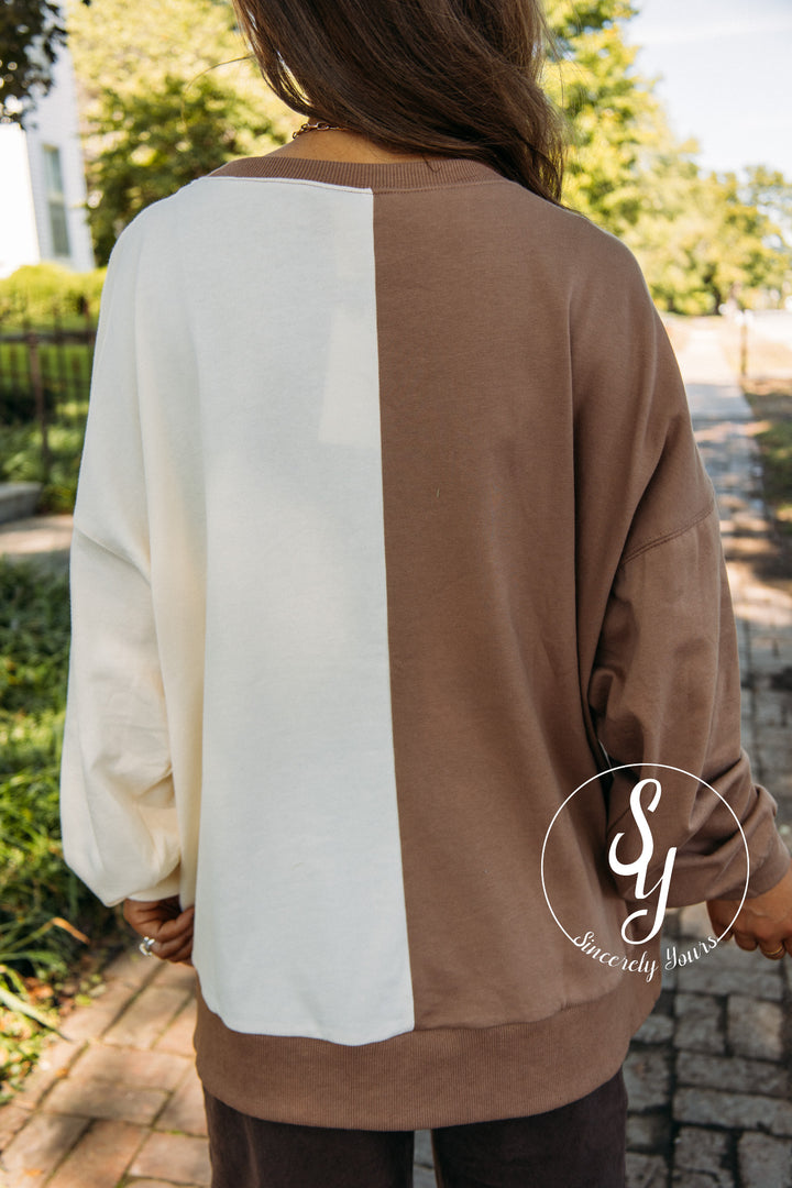 Made For Walking Top- Brown/Cream