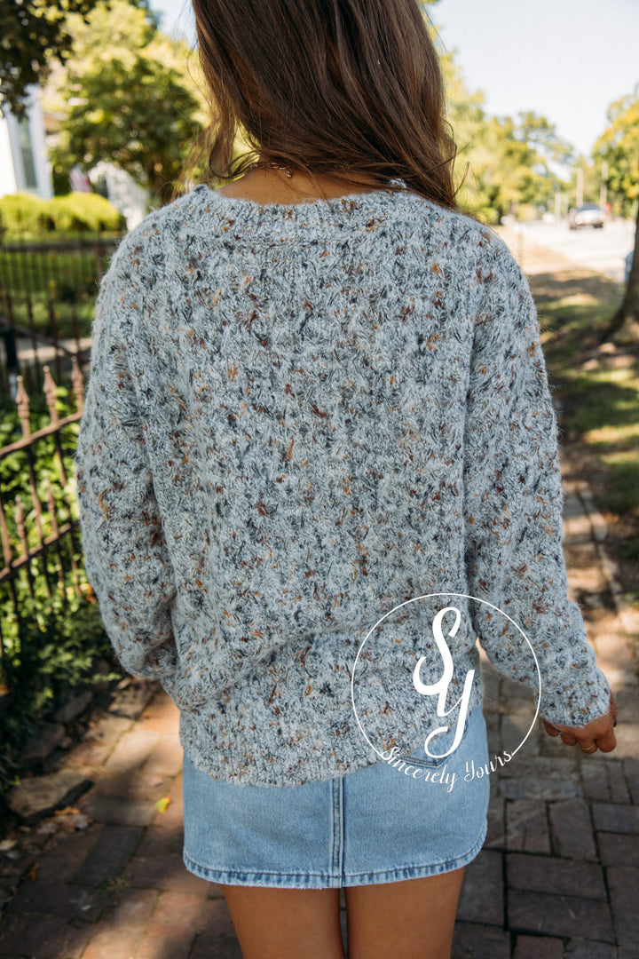 Neutral Confetti Sweater- Grey Multi