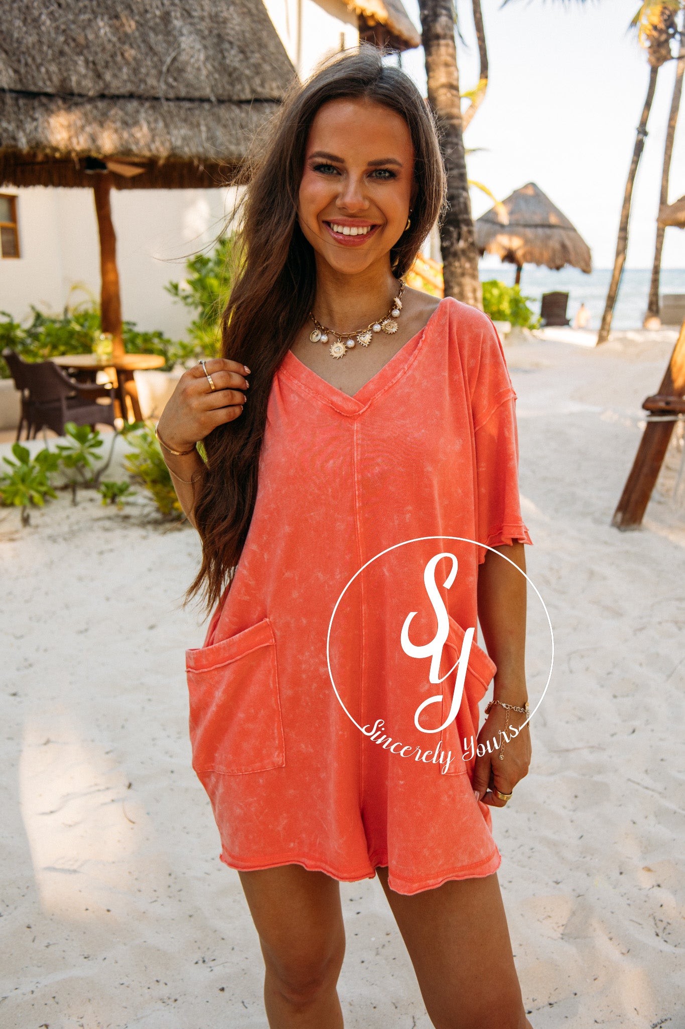 Knit Coral Romper