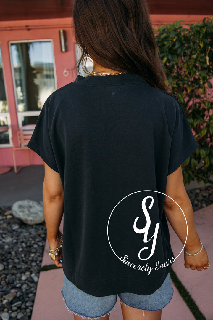 Just Breathe Top- Charcoal