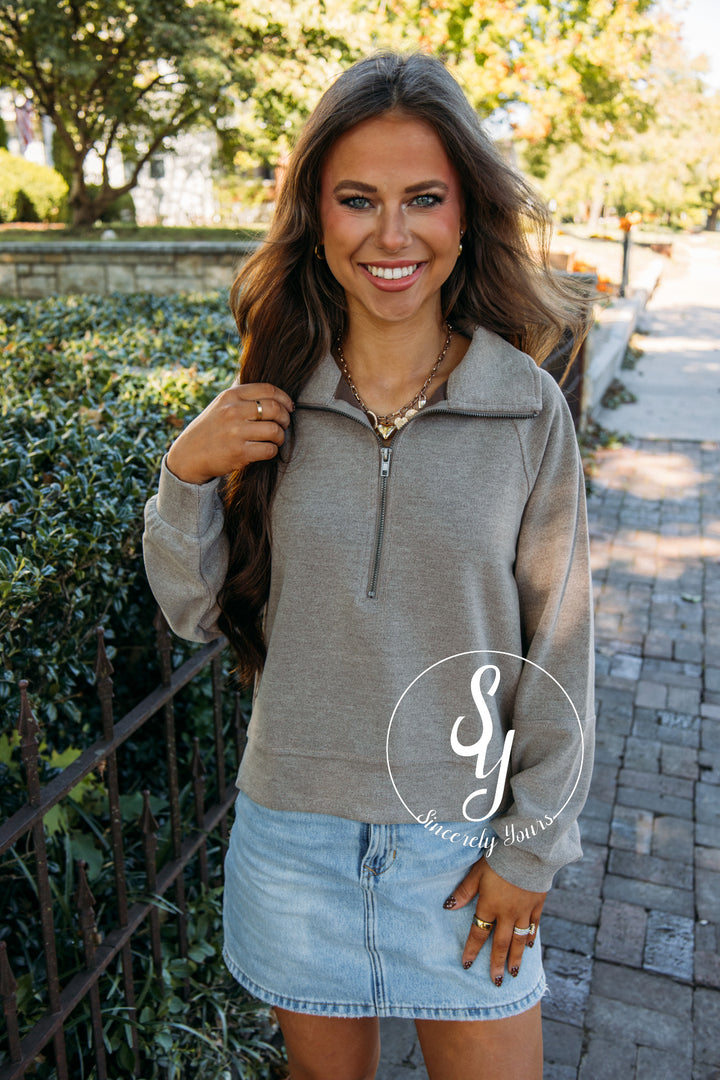 Collared Life Moment Sweater - Dusty Mocha