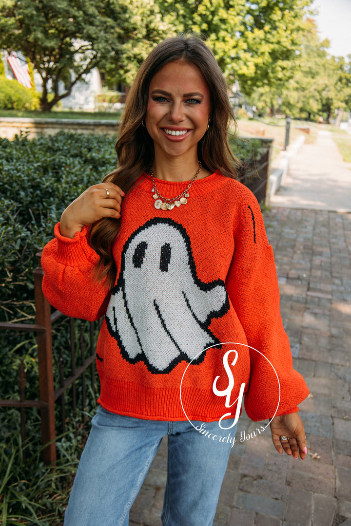 Little Ghost Sweater - Orange