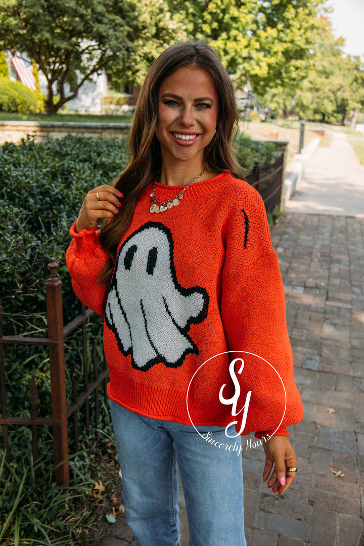 Little Ghost Sweater - Orange