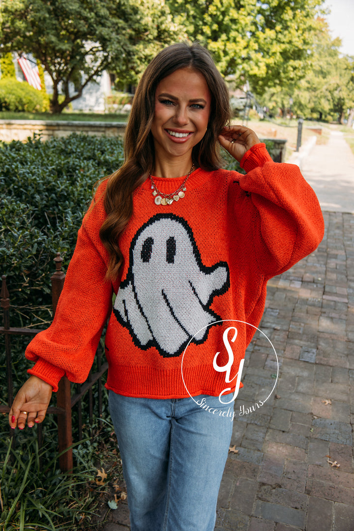 Little Ghost Sweater - Orange