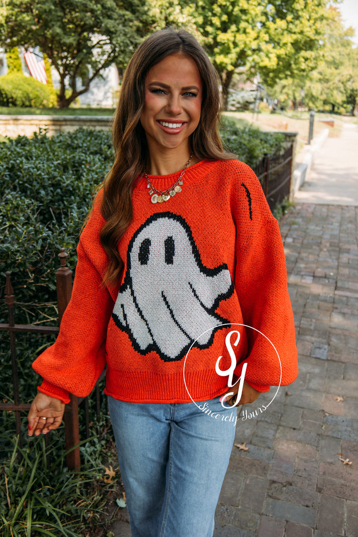 Little Ghost Sweater - Orange