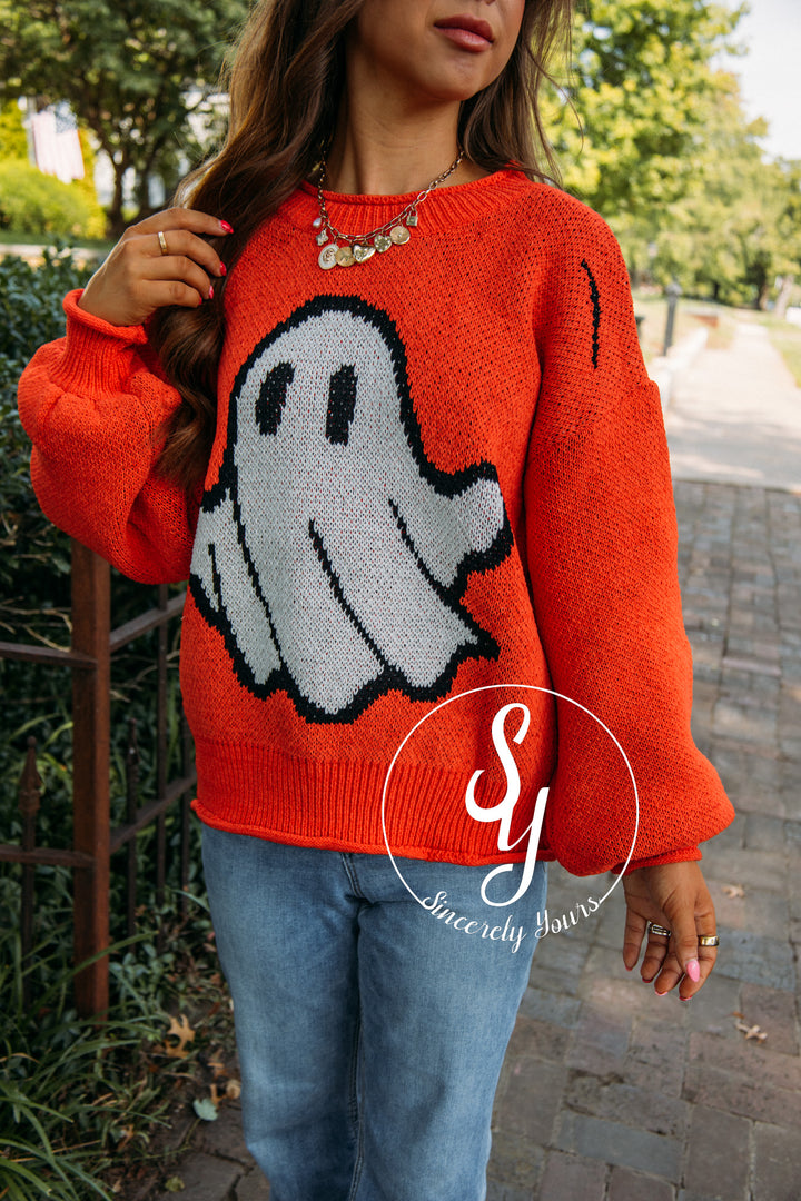 Little Ghost Sweater - Orange