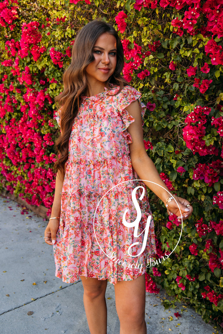 Stay Sweet Dress- Pink Multi