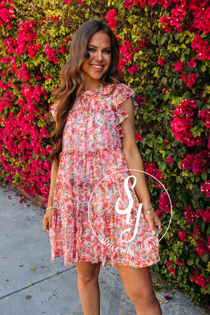 Stay Sweet Dress- Pink Multi