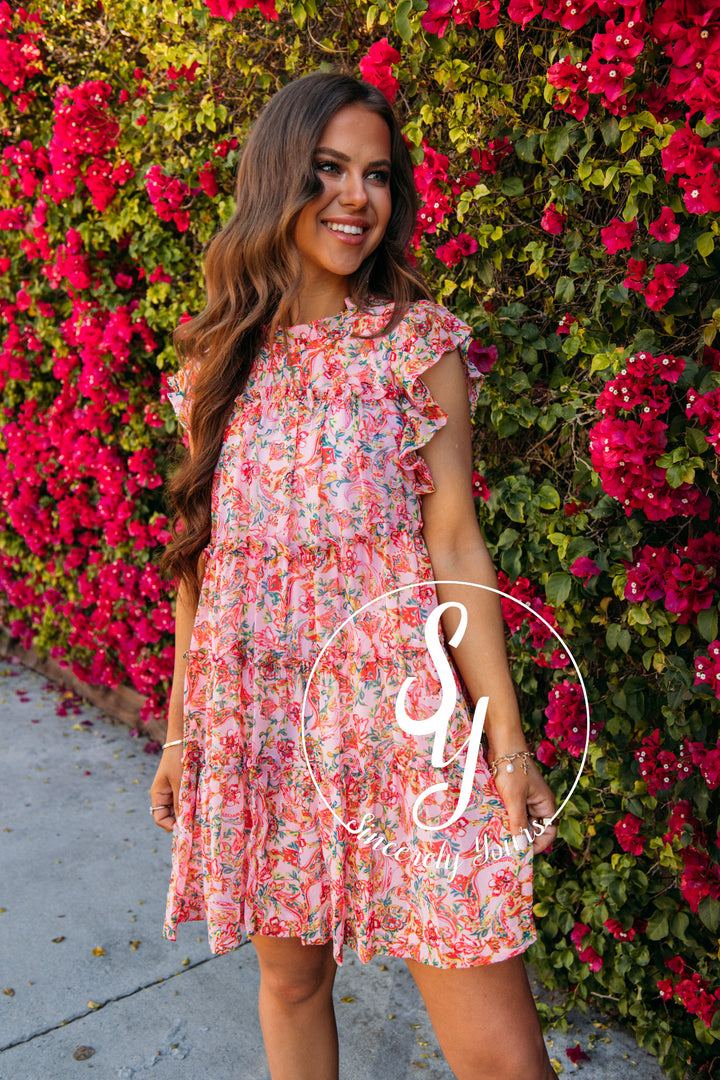 Stay Sweet Dress- Pink Multi