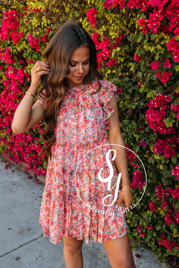 Stay Sweet Dress- Pink Multi