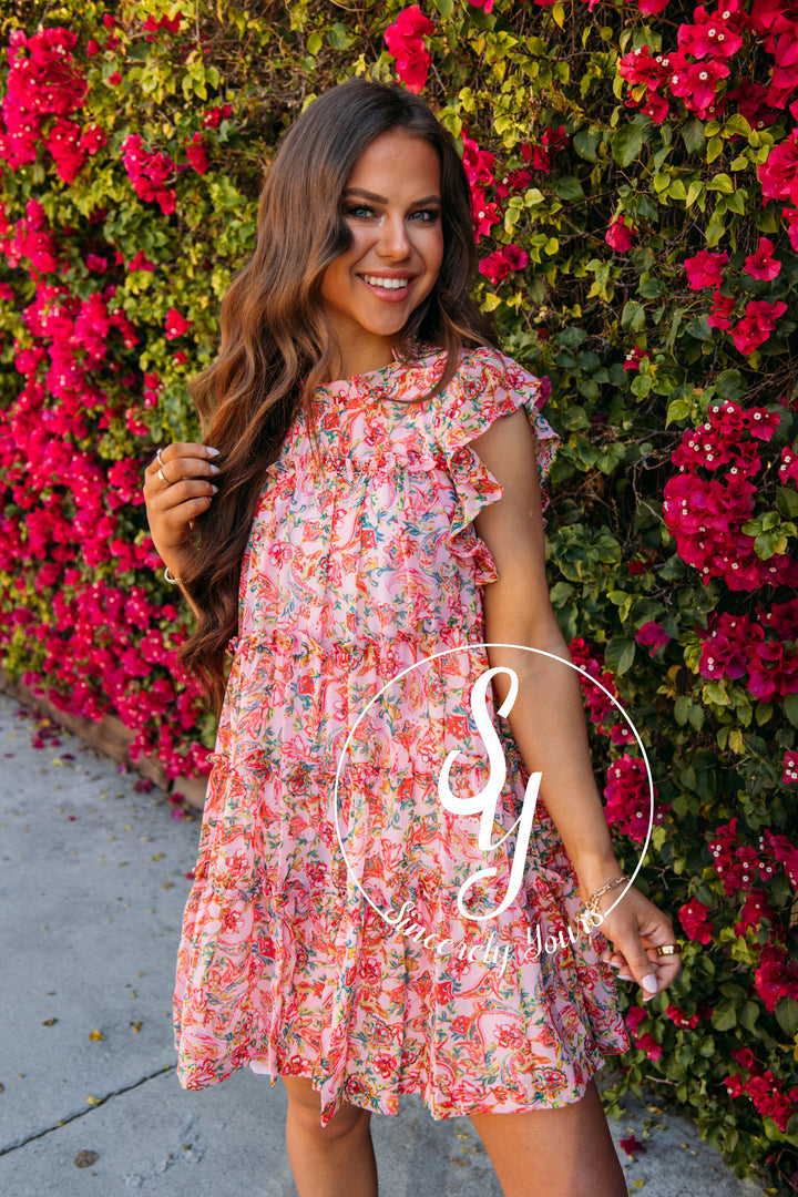 Stay Sweet Dress- Pink Multi