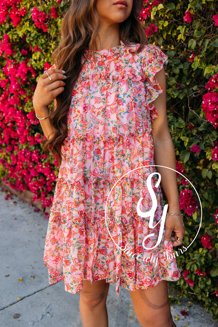 Stay Sweet Dress- Pink Multi