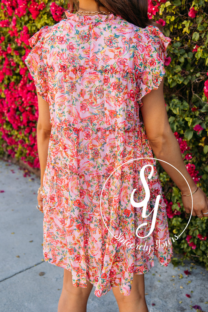 Stay Sweet Dress- Pink Multi