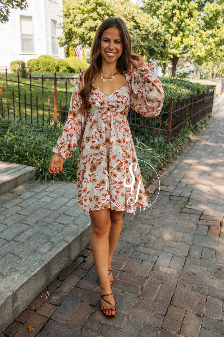 Pick Of The Patch Dress- Taupe Multi