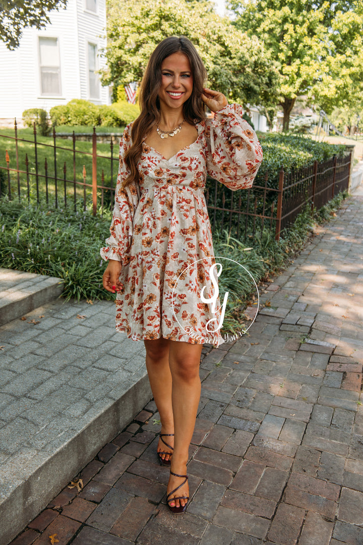 Pick Of The Patch Dress- Taupe Multi