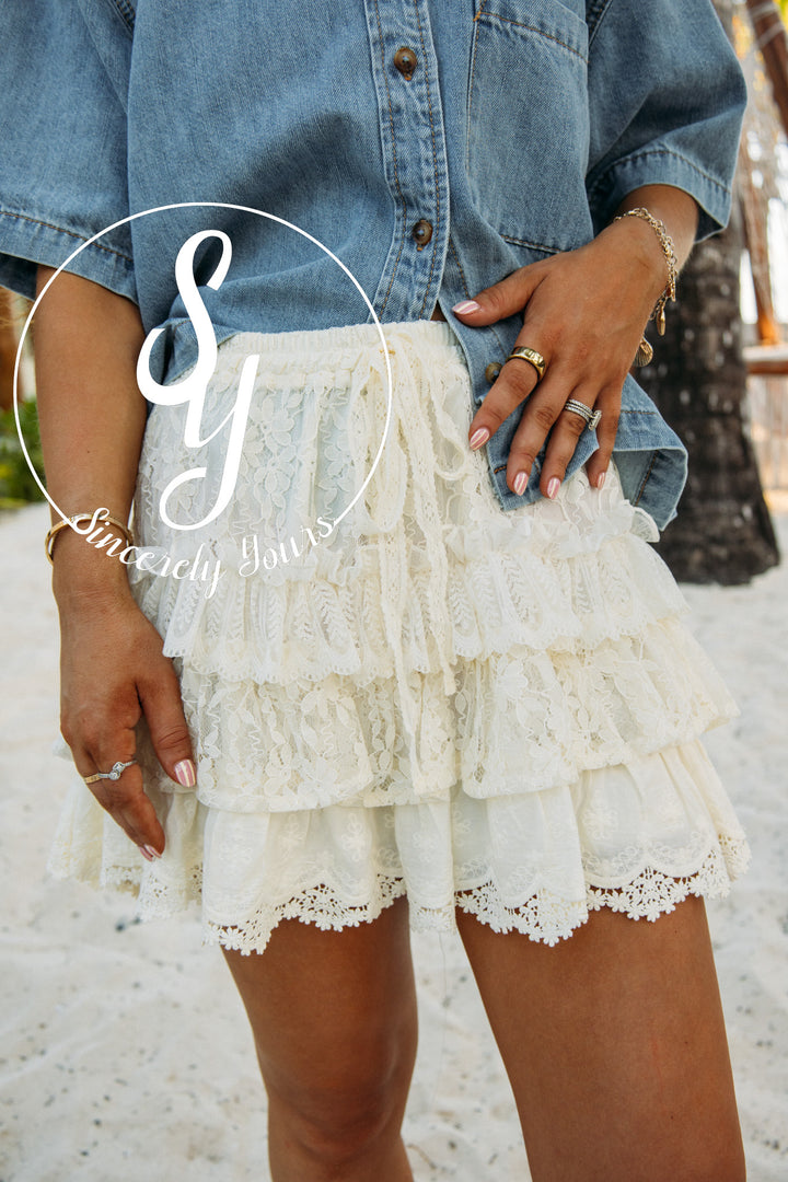 Playa Del Cutie Skort- Cream
