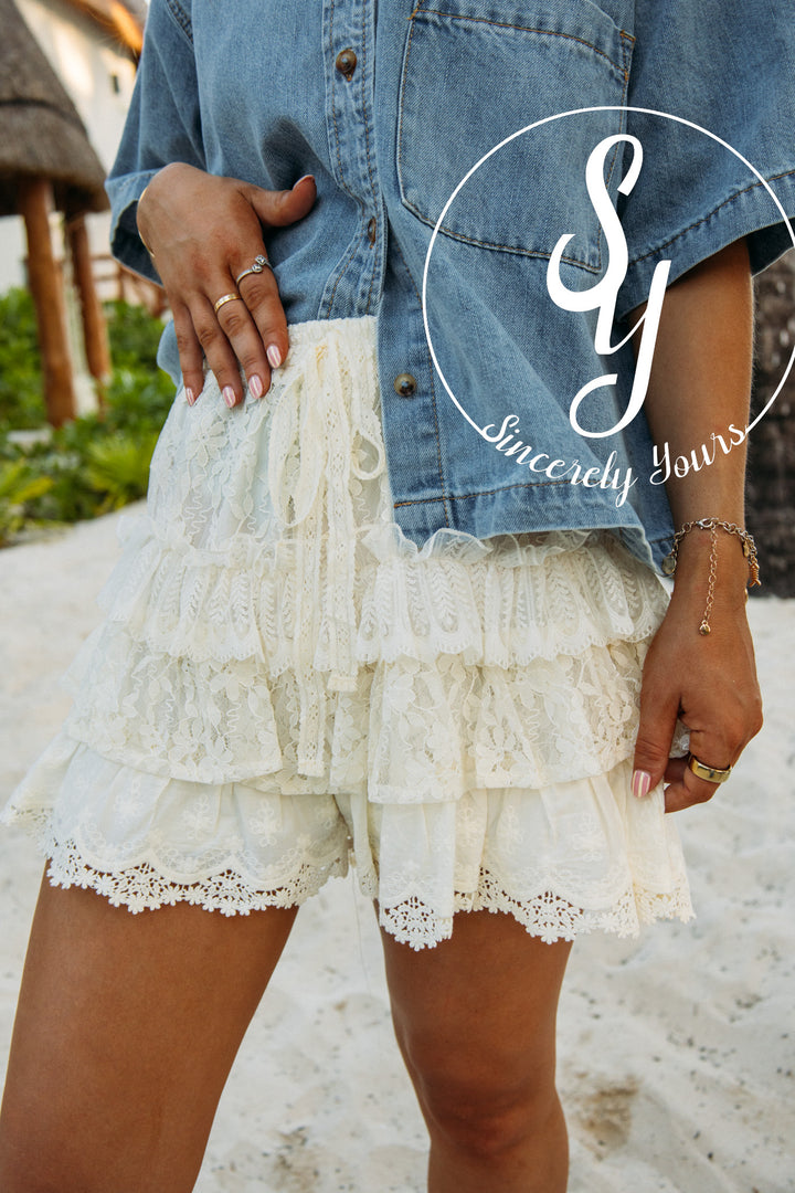 Playa Del Cutie Skort- Cream