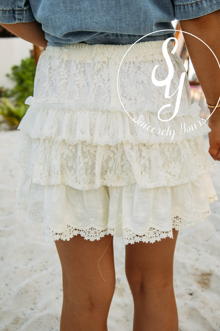 Playa Del Cutie Skort- Cream