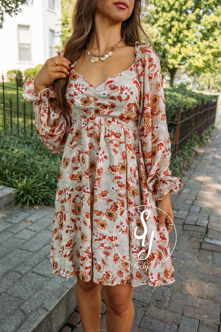 Pick Of The Patch Dress- Taupe Multi