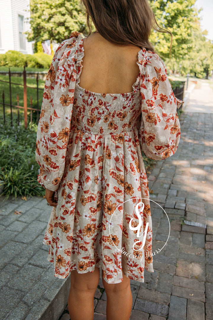 Pick Of The Patch Dress- Taupe Multi